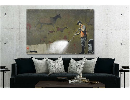 Banksy power washer - washer, canvas